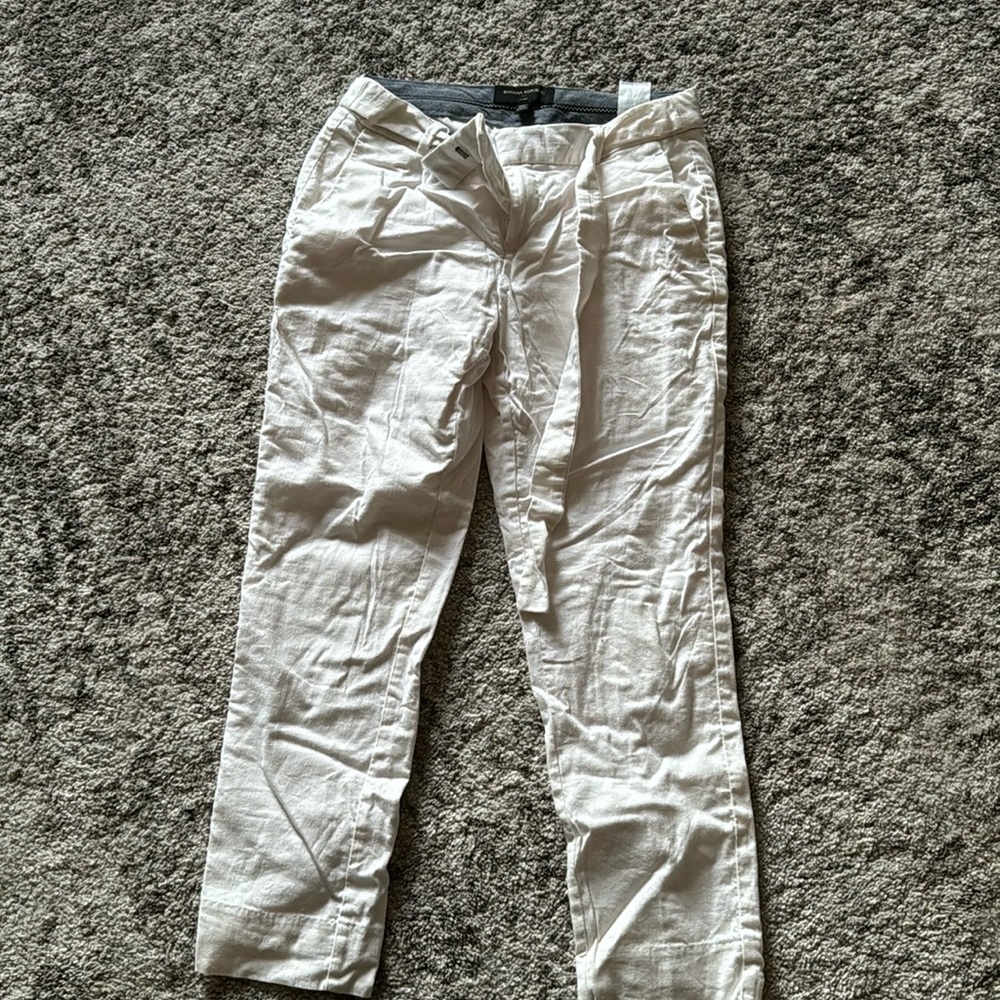 Banana Republic Petite Avery White Linen pants